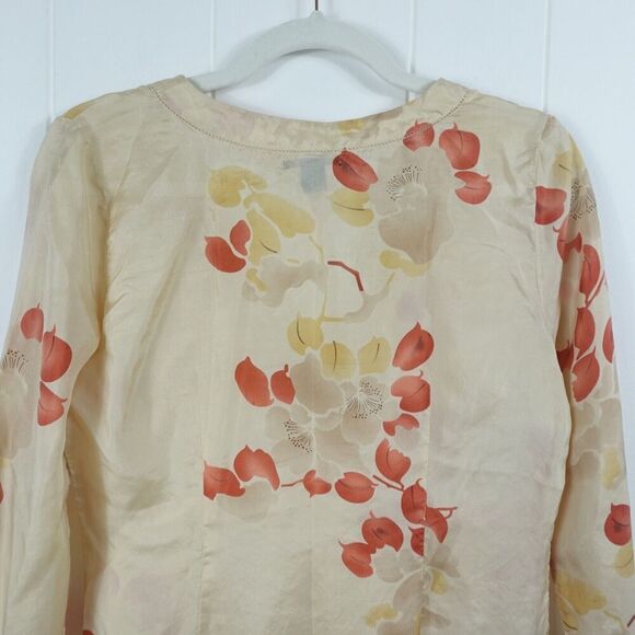 Lucky Brand Womens Silk Ombre Floral Top Small - Picture 7 of 9
